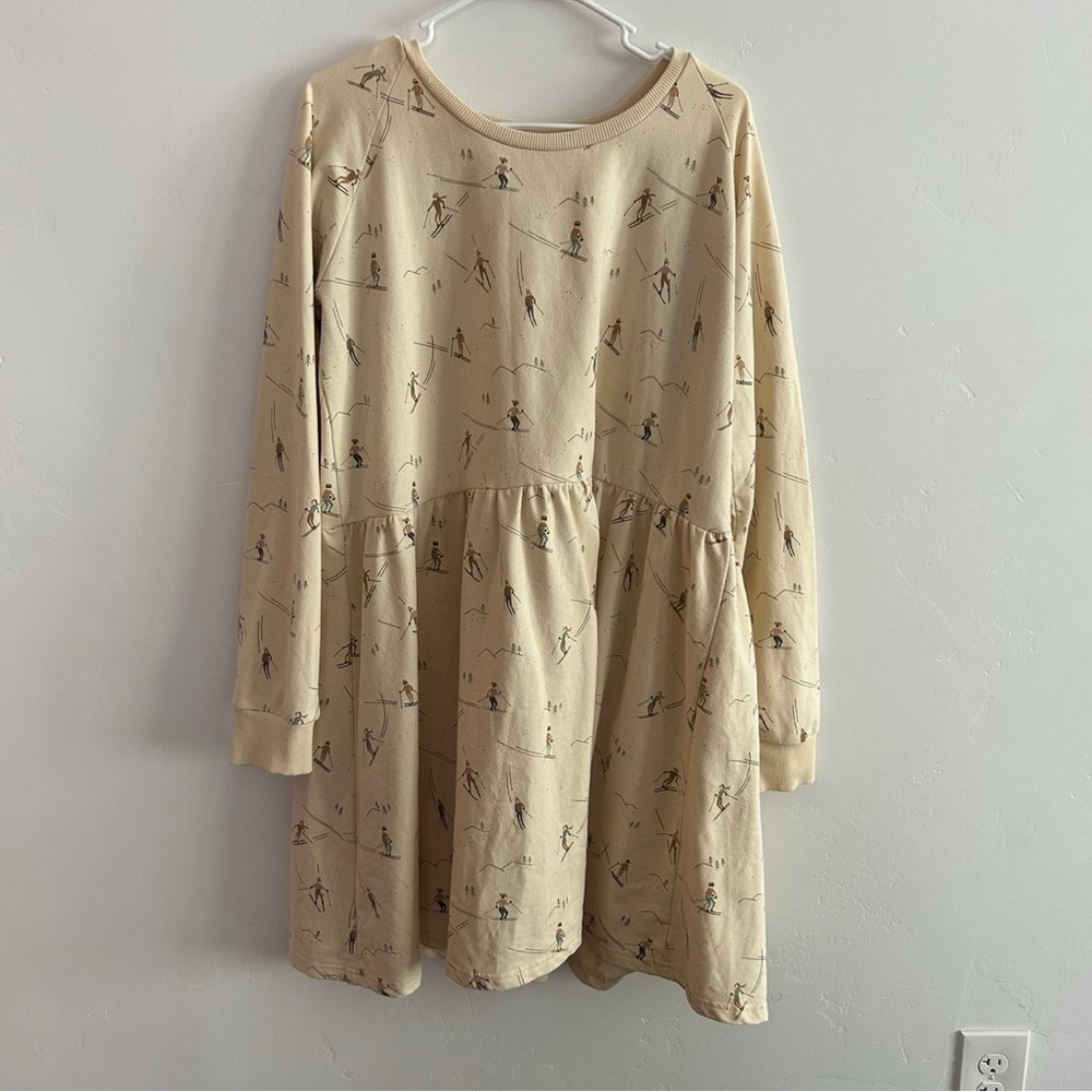 Rylee + Cru Cream Long-Sleeve Dress with Playful Prints
